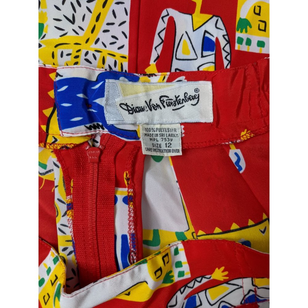 Diane von Furstenberg Vintage Abstract Maxi Skirt 12 - Picture 7 of 8